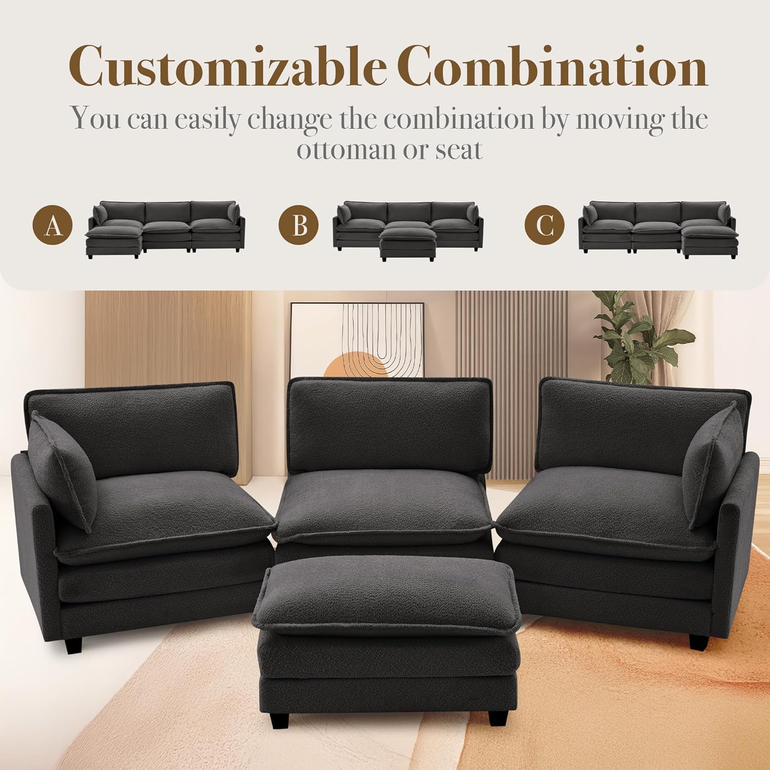 Supportive cushions, stable build